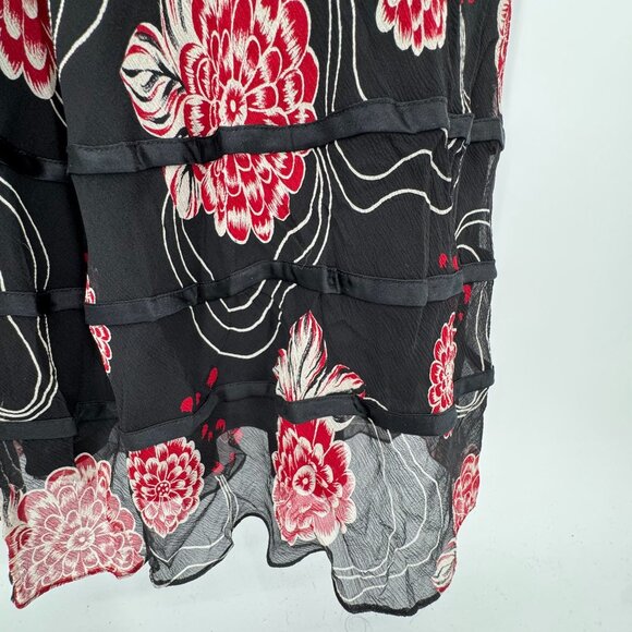 INC Floral‎ Maxi Dress Womens Size 14 Babydoll Y2K Sleeveless Silk Empire Waist - Picture 4 of 8